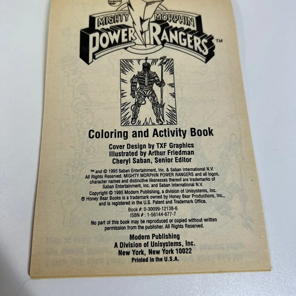 Vintage 1995 Mighty Morphin Power Rangers Coloring Activity Book Lord Zedd Saban
